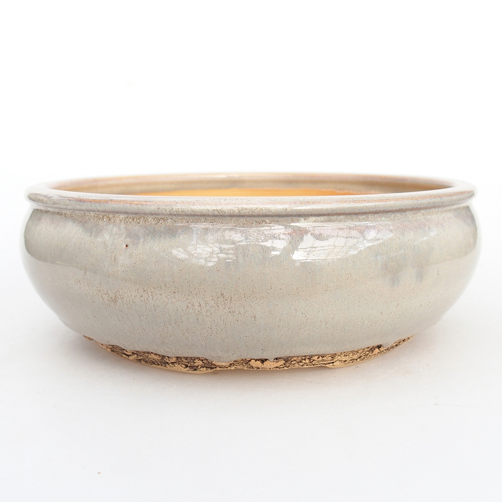 Bol à bonsaï en céramique 20,5 x 20,5 x 7 cm, gris