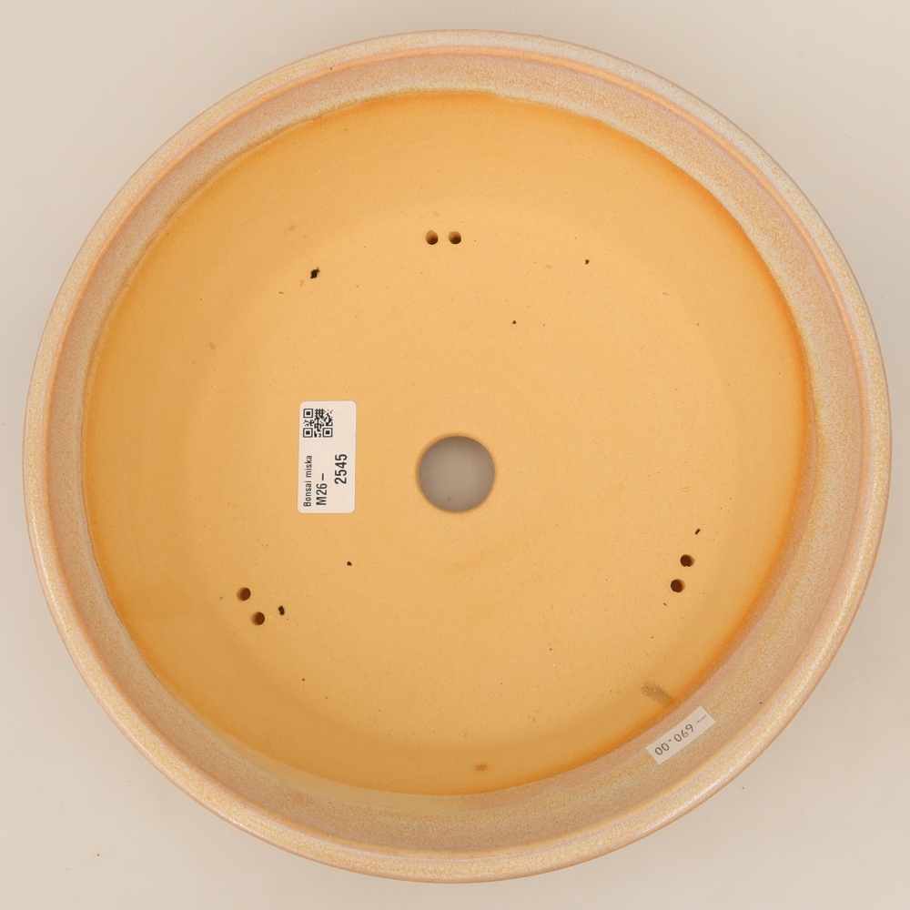 Pot à bonsaï en céramique 27 x 27 x 7 cm, couleur beige