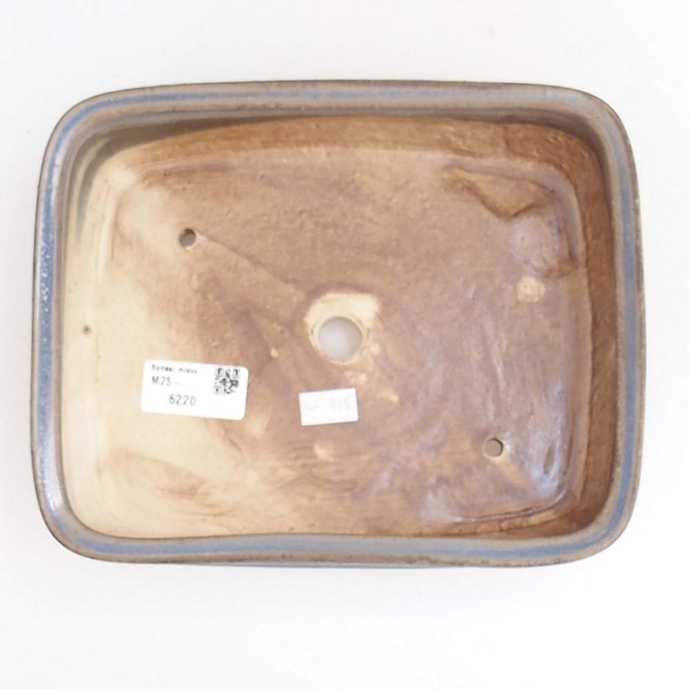 Bol à bonsaï en céramique 21,5 x 17,5 x 5,5 cm, couleur bleu