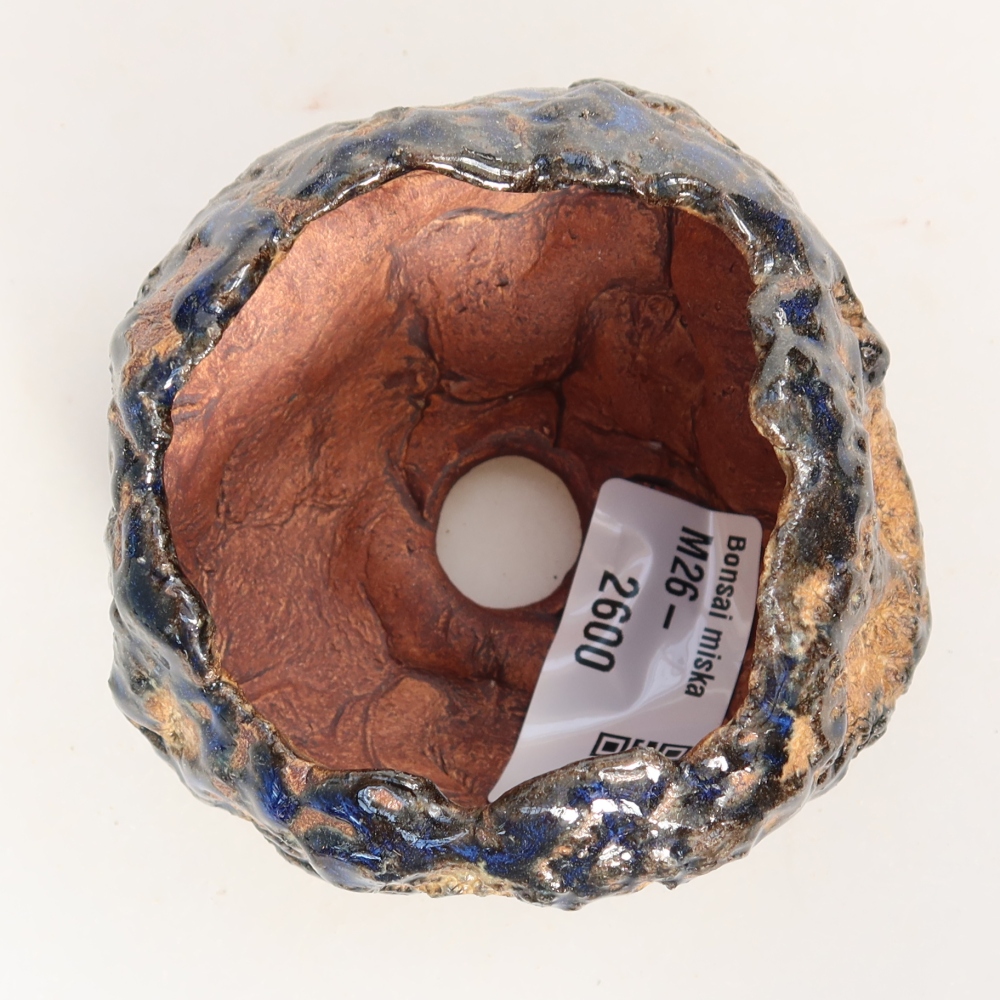 Coquille en céramique  7 x 7 x 5,5 cm, couleur bleu-brun