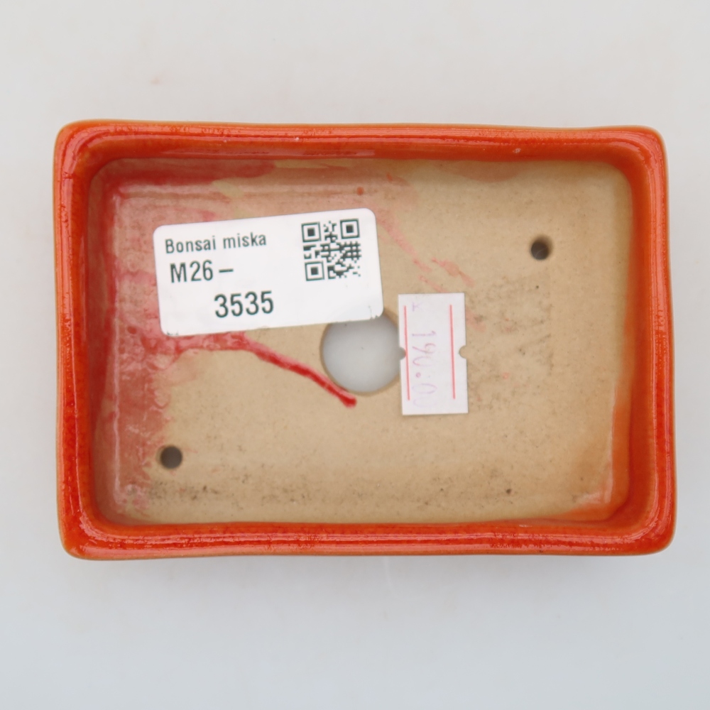 Pot à bonsaï en céramique 10 x 7 x 2 cm, couleur orange