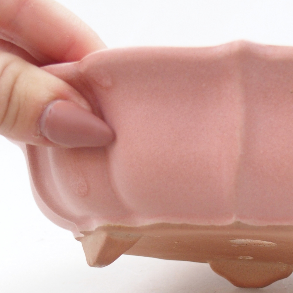 Bol à bonsaï en céramique 19 x 19 x 5 cm, rose