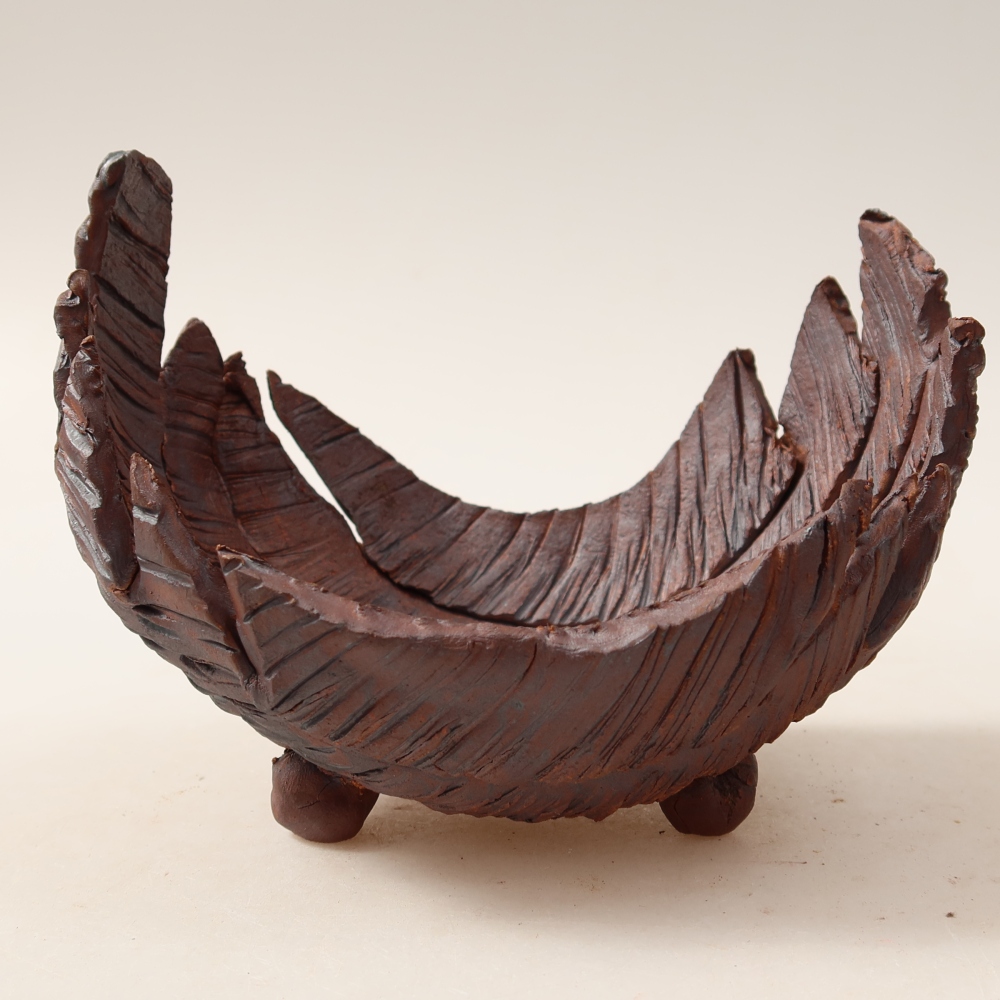 Coquille en céramique  14,5 x 11 x 11 cm , couleur marron