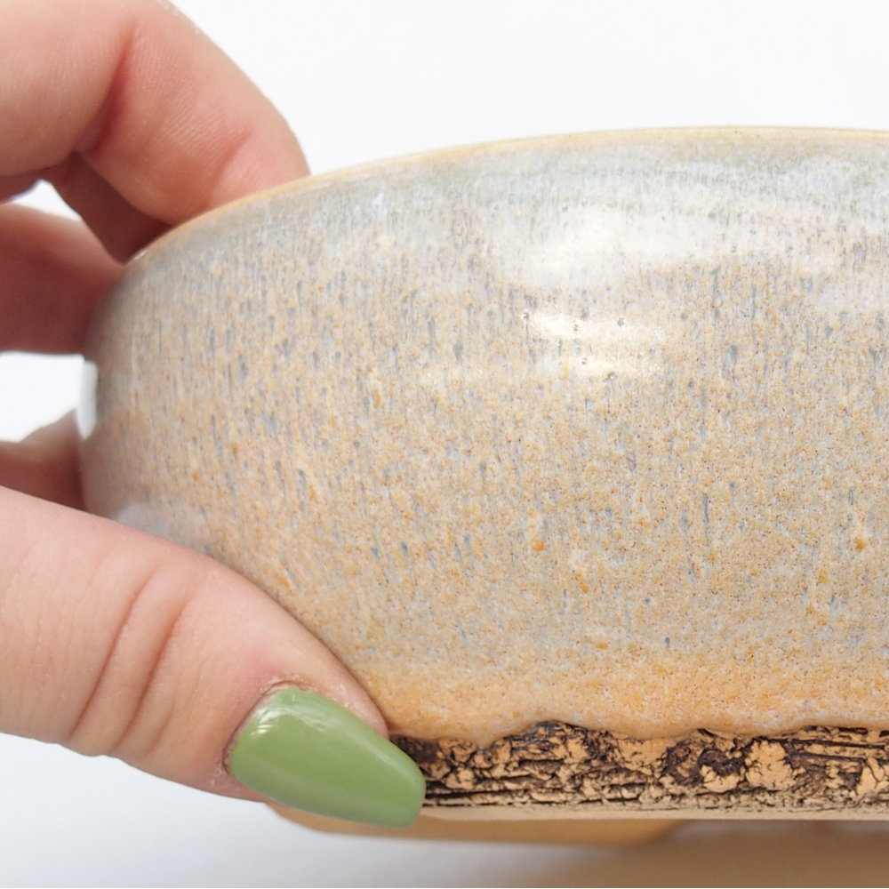 Bol à bonsaï en céramique 15 x 15 x 5 cm, vert-brun