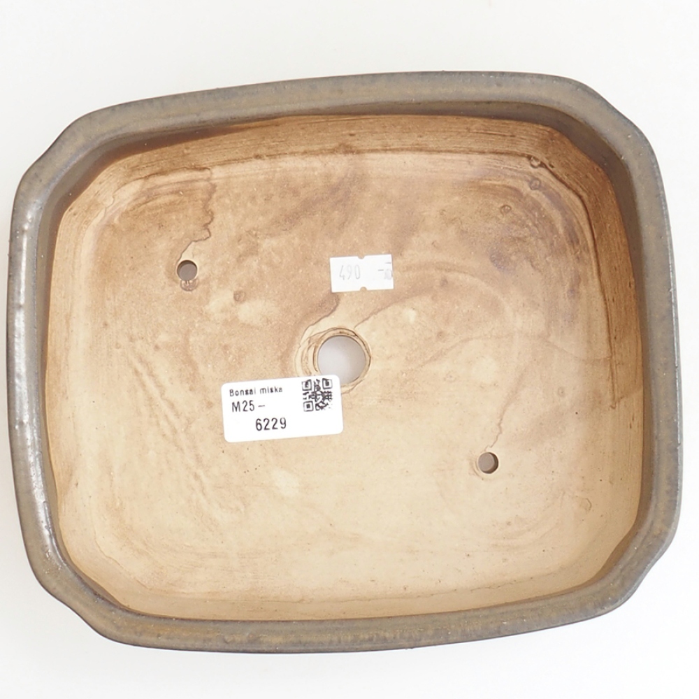 Bol à bonsaï en céramique 21 x 18 x 6 cm, brun