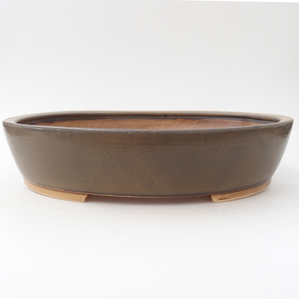Bol à bonsaï en céramique 28,5 x 25 x 6 cm, brun