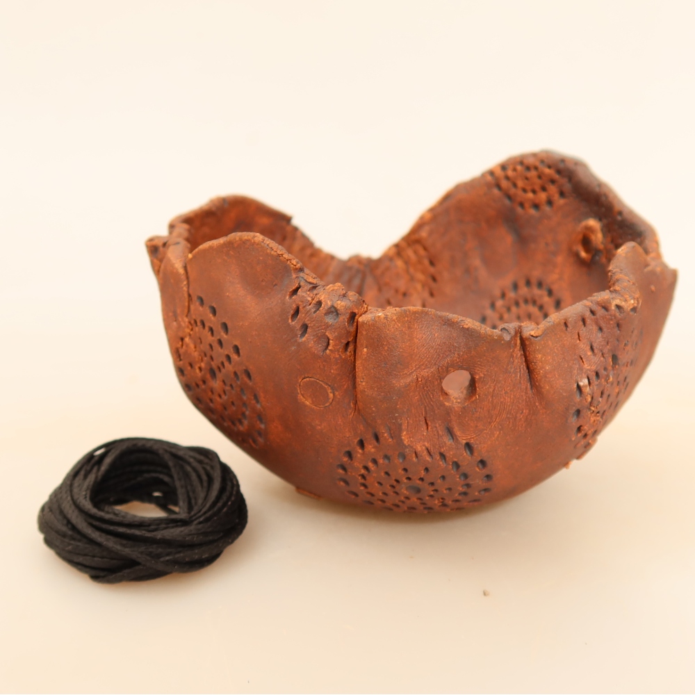 Coquille en céramique pour kokedama, 10 x 10 x 6,5 cm, couleur marron