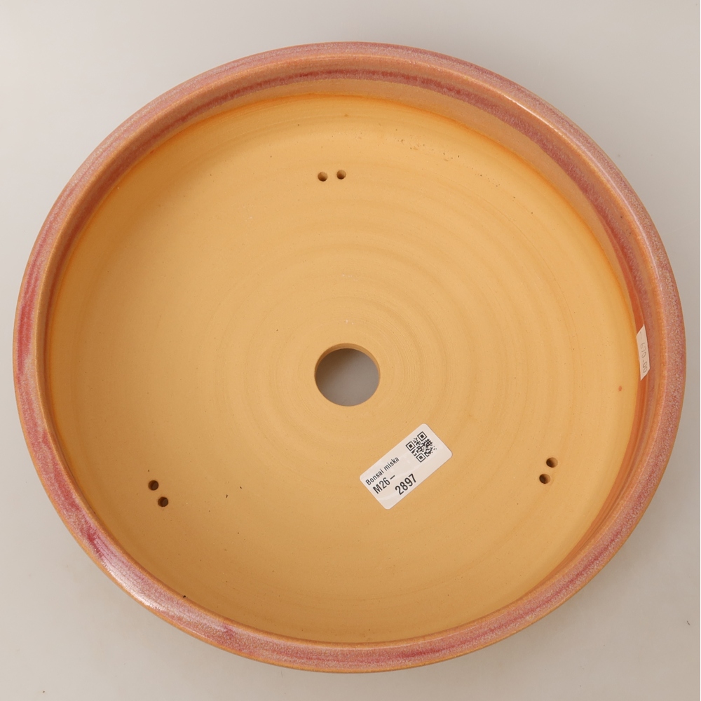Pot à bonsaï en céramique 27,5 x 27,5 x 7,5 cm, couleur rose