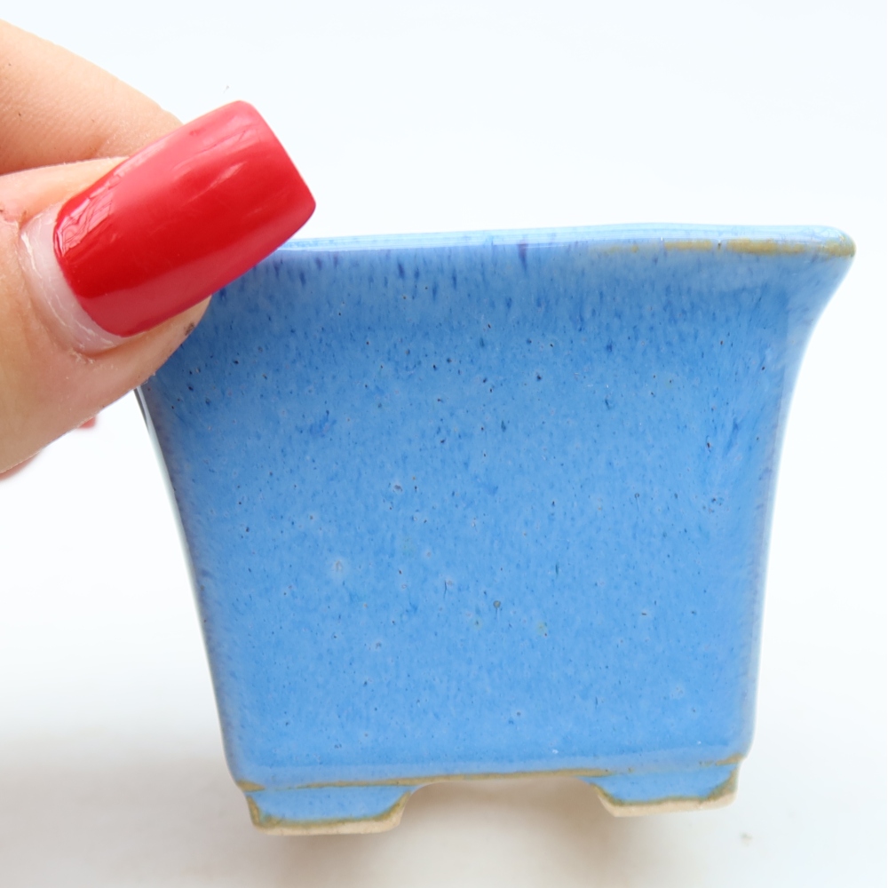 Bol à bonsaï en céramique 6,5 x 6,5 x 5 cm, couleur bleu