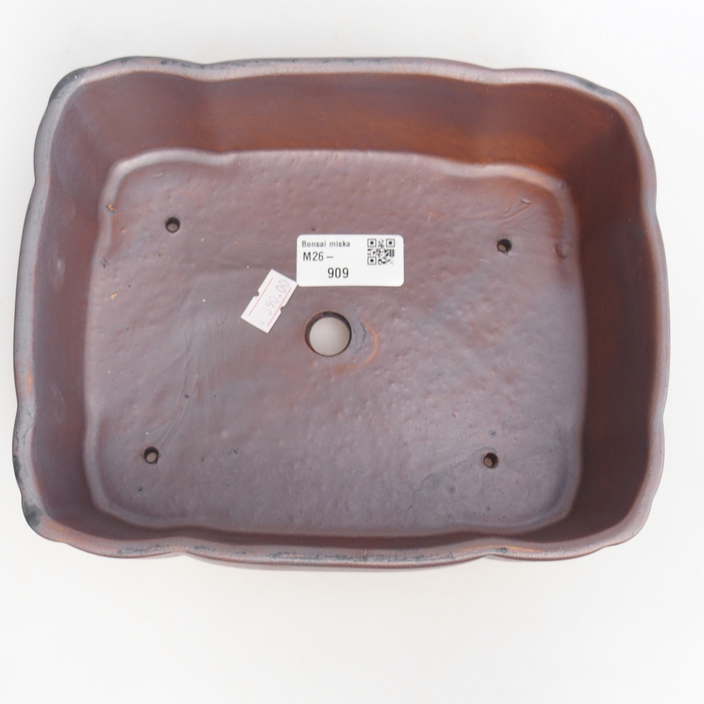 Bol à bonsaï en céramique 21 x 17 x 7 cm, couleur métal
