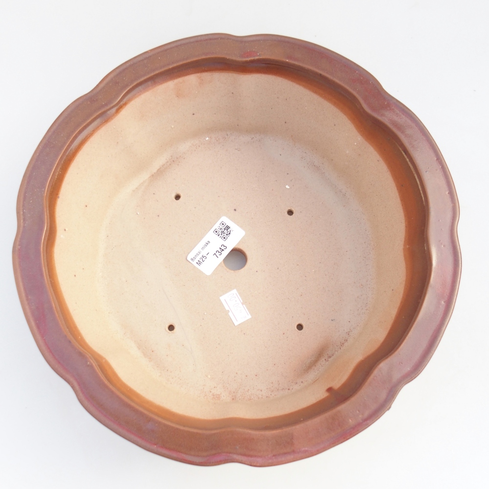 Bol à bonsaï en céramique 26 x 26 x 8,5 cm, bordeaux