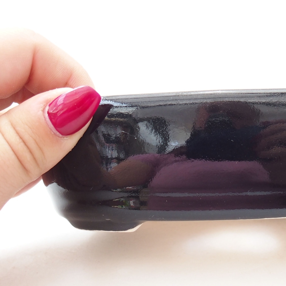 Bol à bonsaï en céramique 13 x 9 x 4 cm, noir