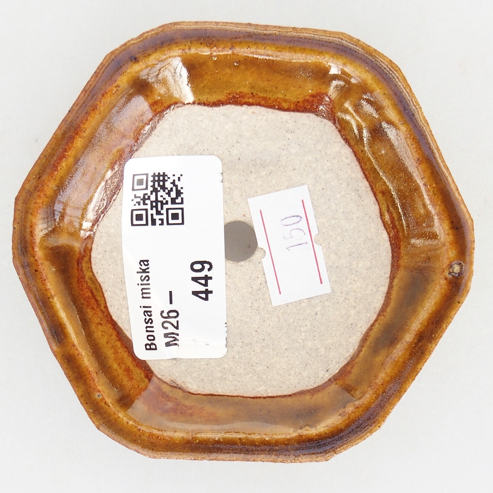 Bol à bonsaï en céramique 8,5 x 8 x 2,5 cm, brun