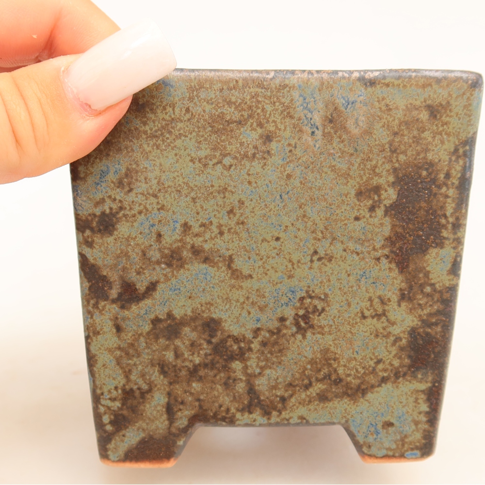 Pot à bonsaï en céramique 8,5 x 8,5 x 9 cm, couleur marron