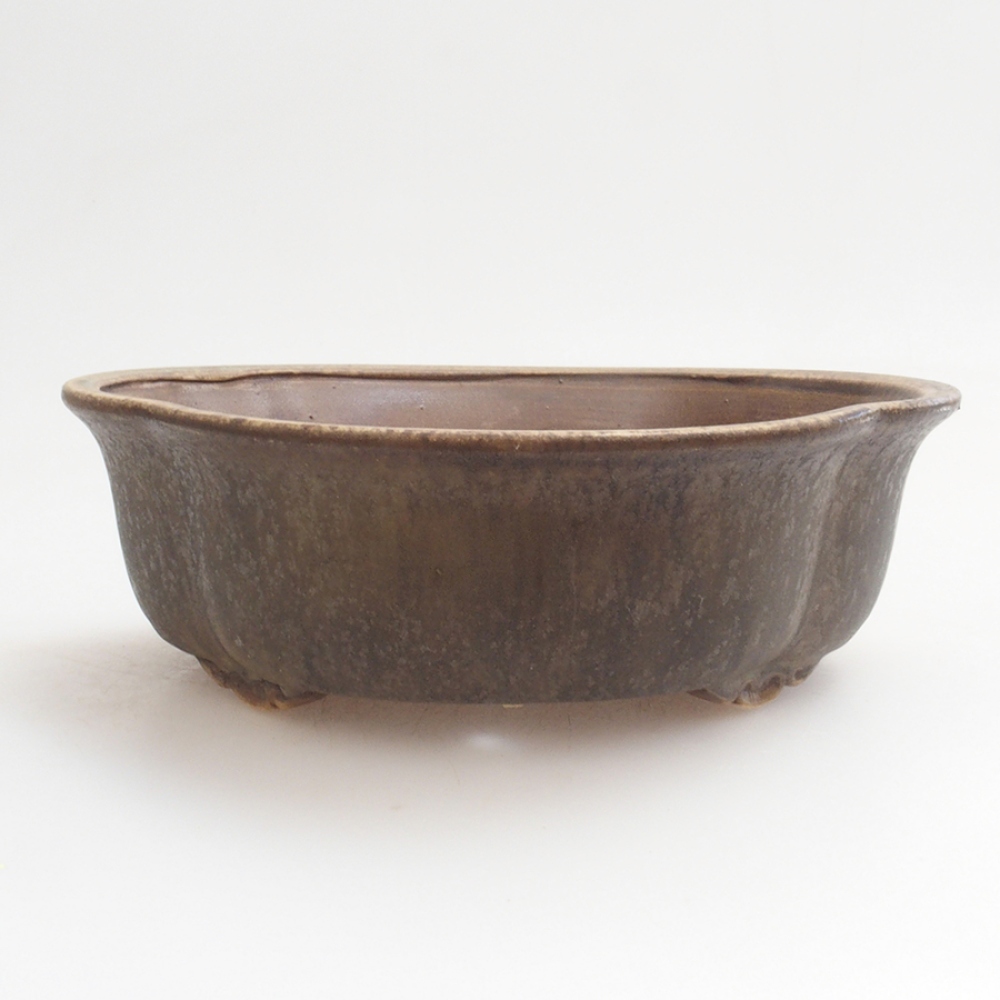 Bol à bonsaï en céramique 10 x 8,5 x 4 cm, brun