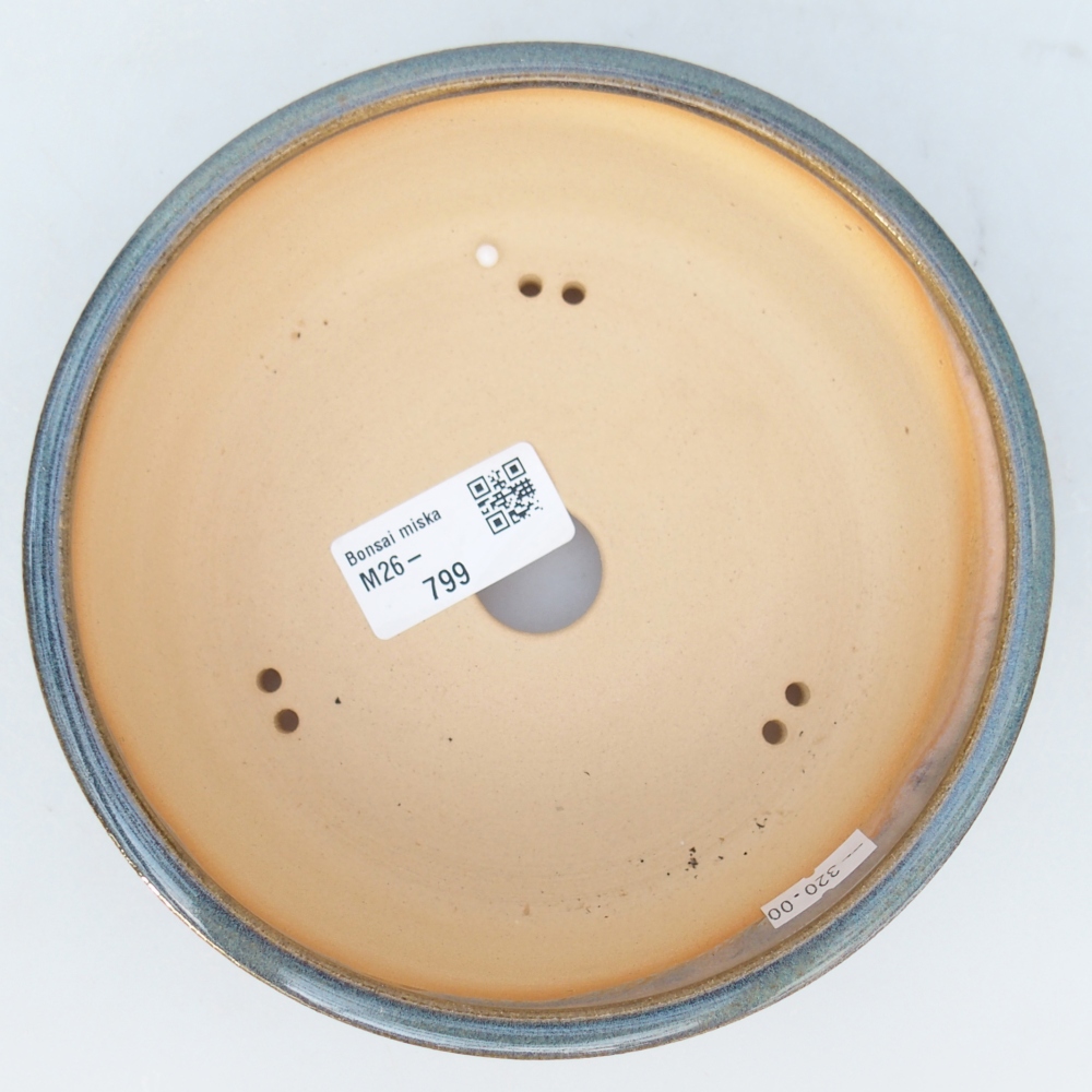 Bol à bonsaï en céramique 15,5 x 15,5 x 5 cm, bleu-gris