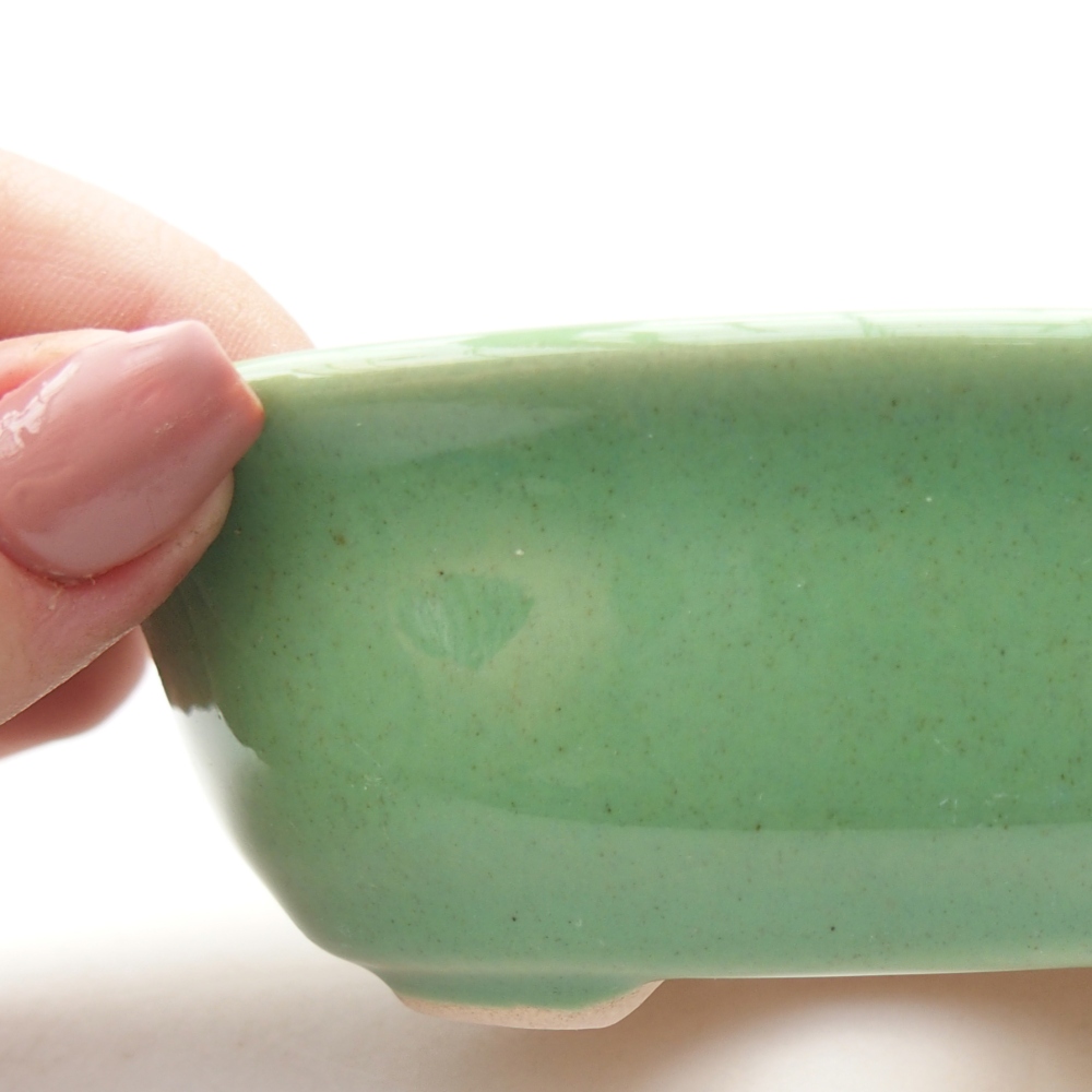 Bol à bonsaï en céramique 11 x 8,5 x 4 cm, vert