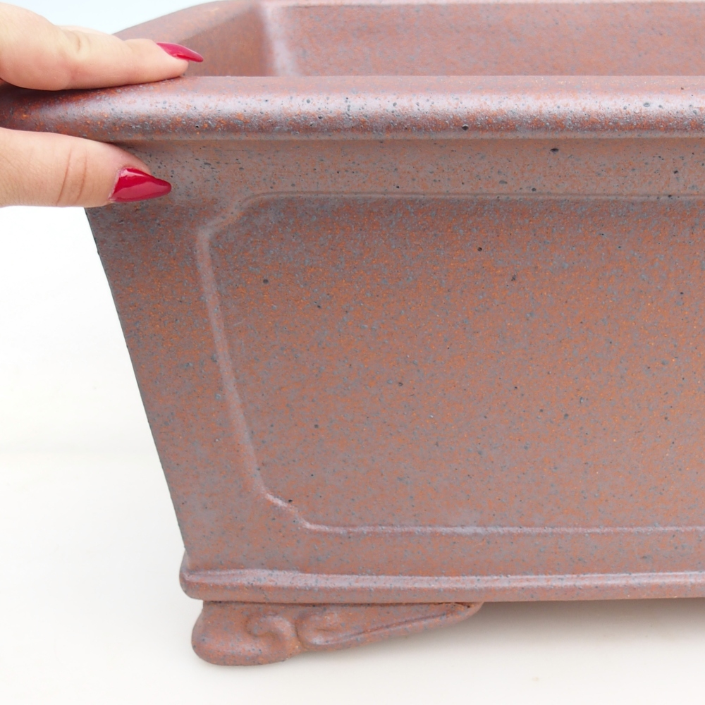 Bol bonsaï en céramique 51 x 38 x 21 cm , couleur métal - ENLEVEMENT PERSONNEL UNIQUEMENT ou transport sur palette