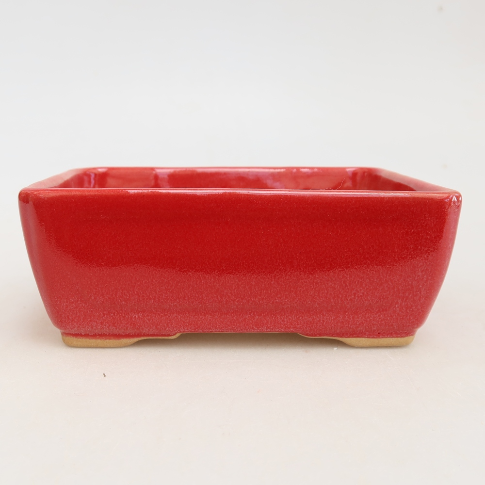 Pot à bonsaï en céramique 13 x 9 x 5 cm, couleur rouge