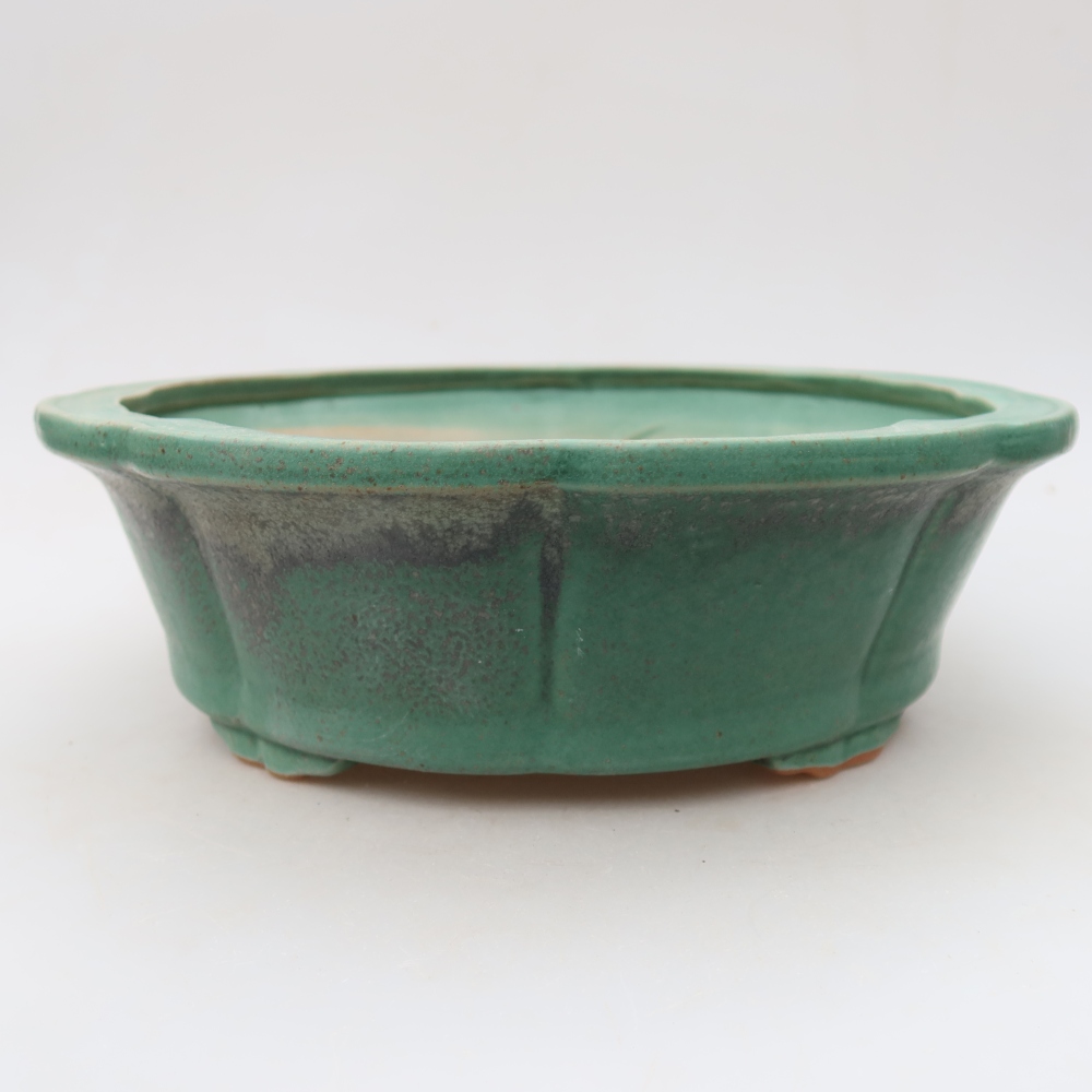 Bol à bonsaï en céramique 26,5 x 26,5 x 8,5 cm, vert