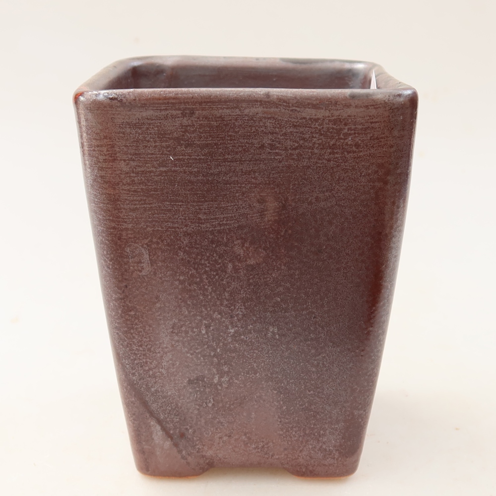 Bol à bonsaï en céramique 8,5 x 8,5 x 11 cm, brun