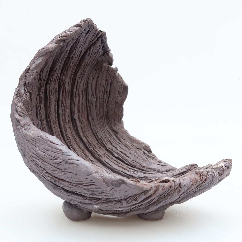 Coquille en céramique  13,5 x 12,5 x 14 cm, couleur marron