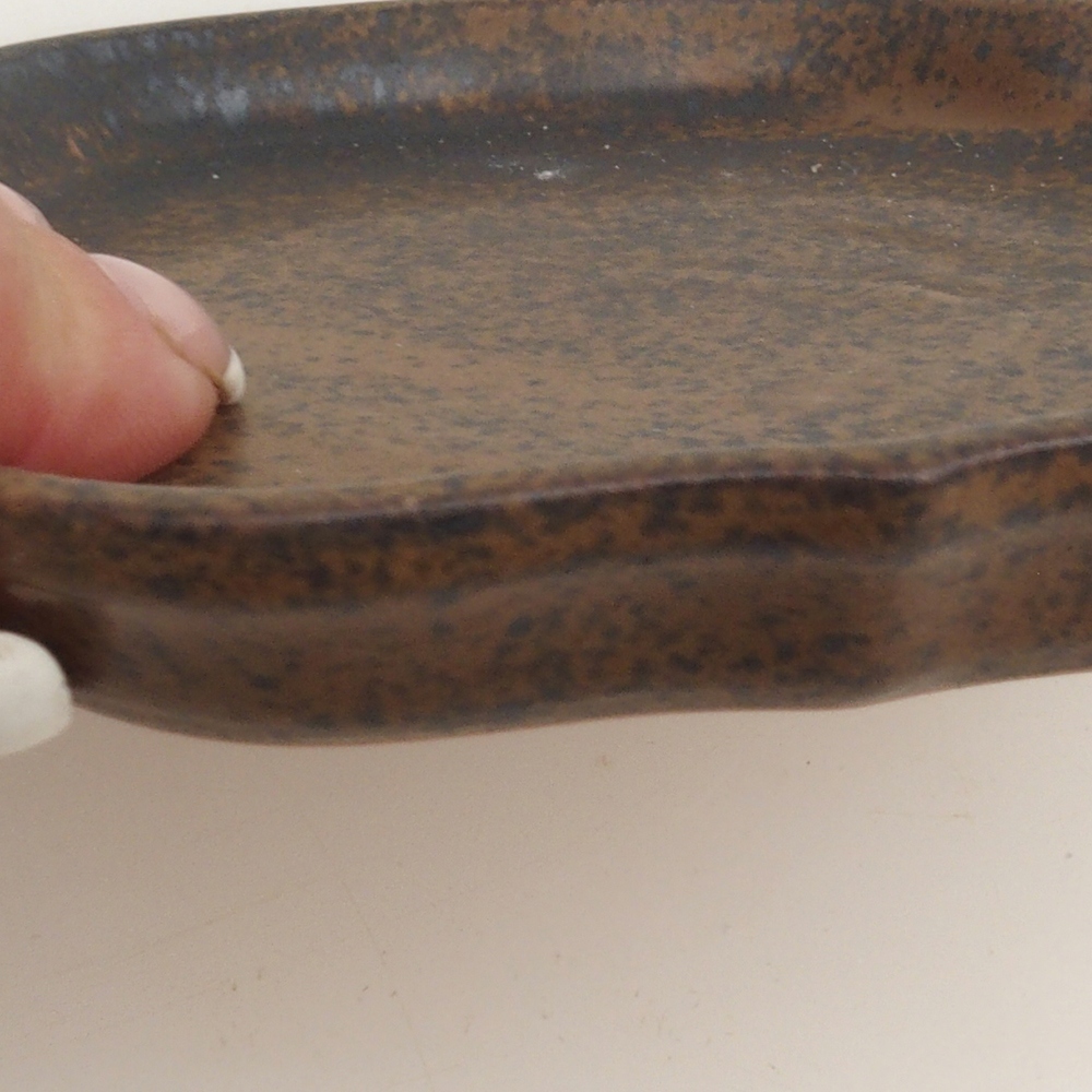 Bol en céramique H06 - 14 x 14 x 1,5 cm - brun