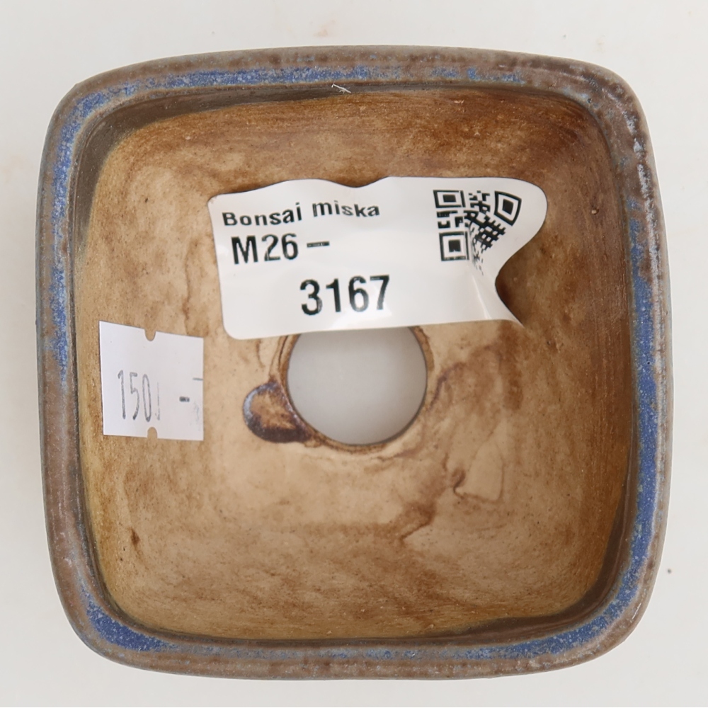 Pot à bonsaï en céramique 6 x 6 x 4 cm, couleur bleue