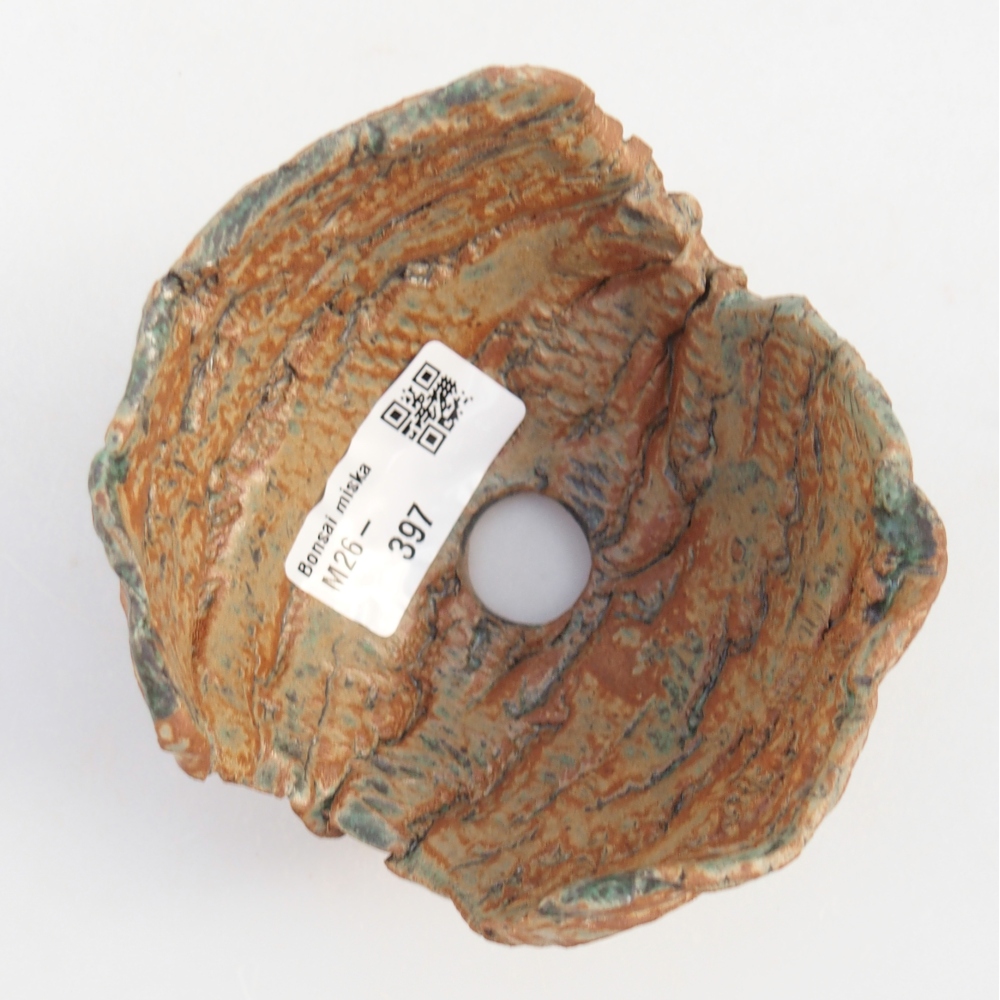 Coquille en céramique 9,5 x 9,5 x 6,5 cm , couleur brun-vert