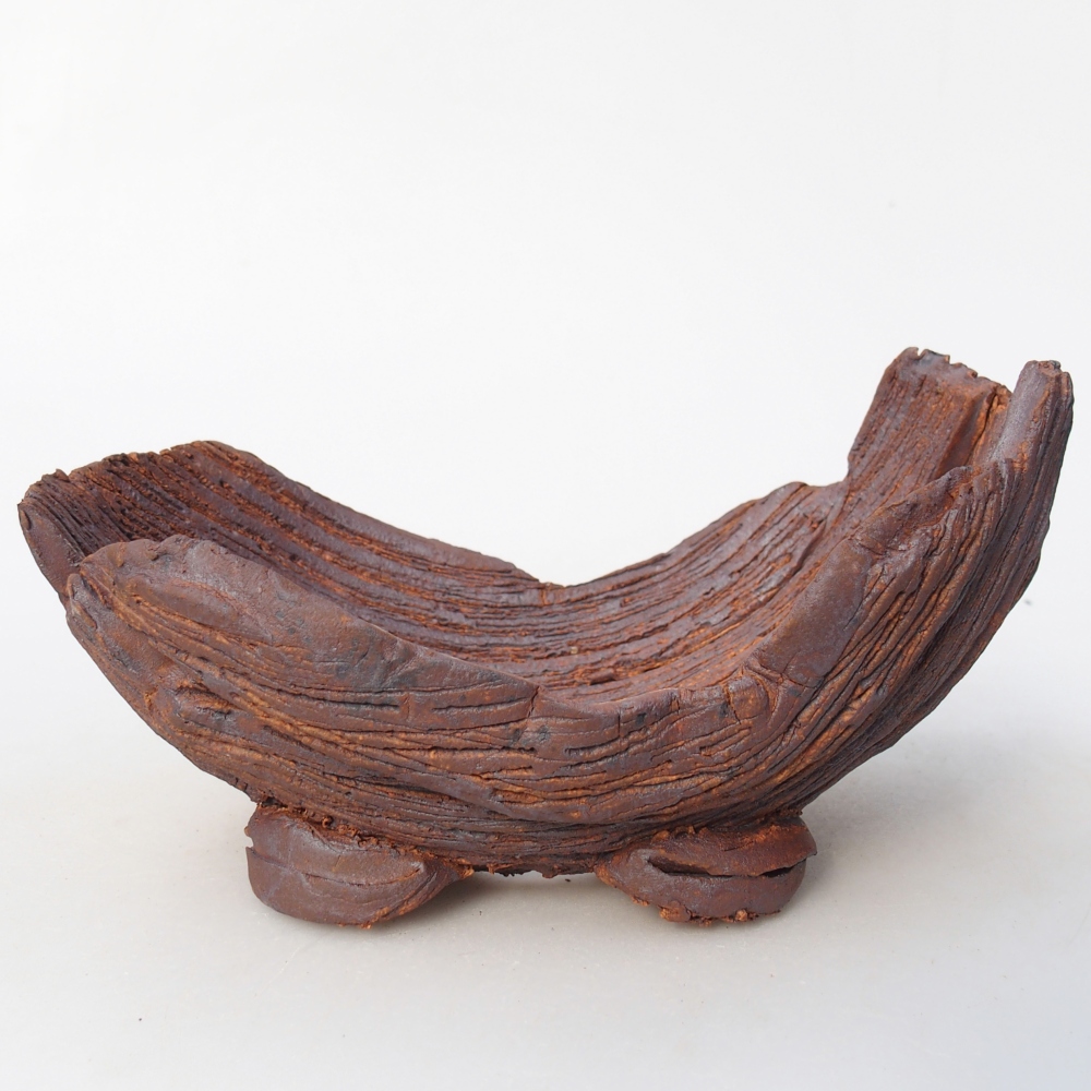 Coquille en céramique 16 x 10,5 x 8,5 cm , couleur marron