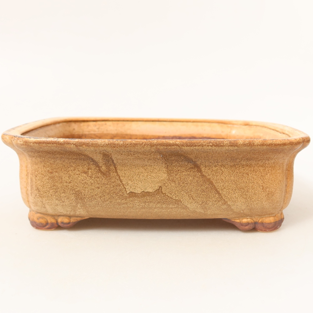 Pot à bonsaï en céramique 19,5 x 17 x 6 cm, couleur rose