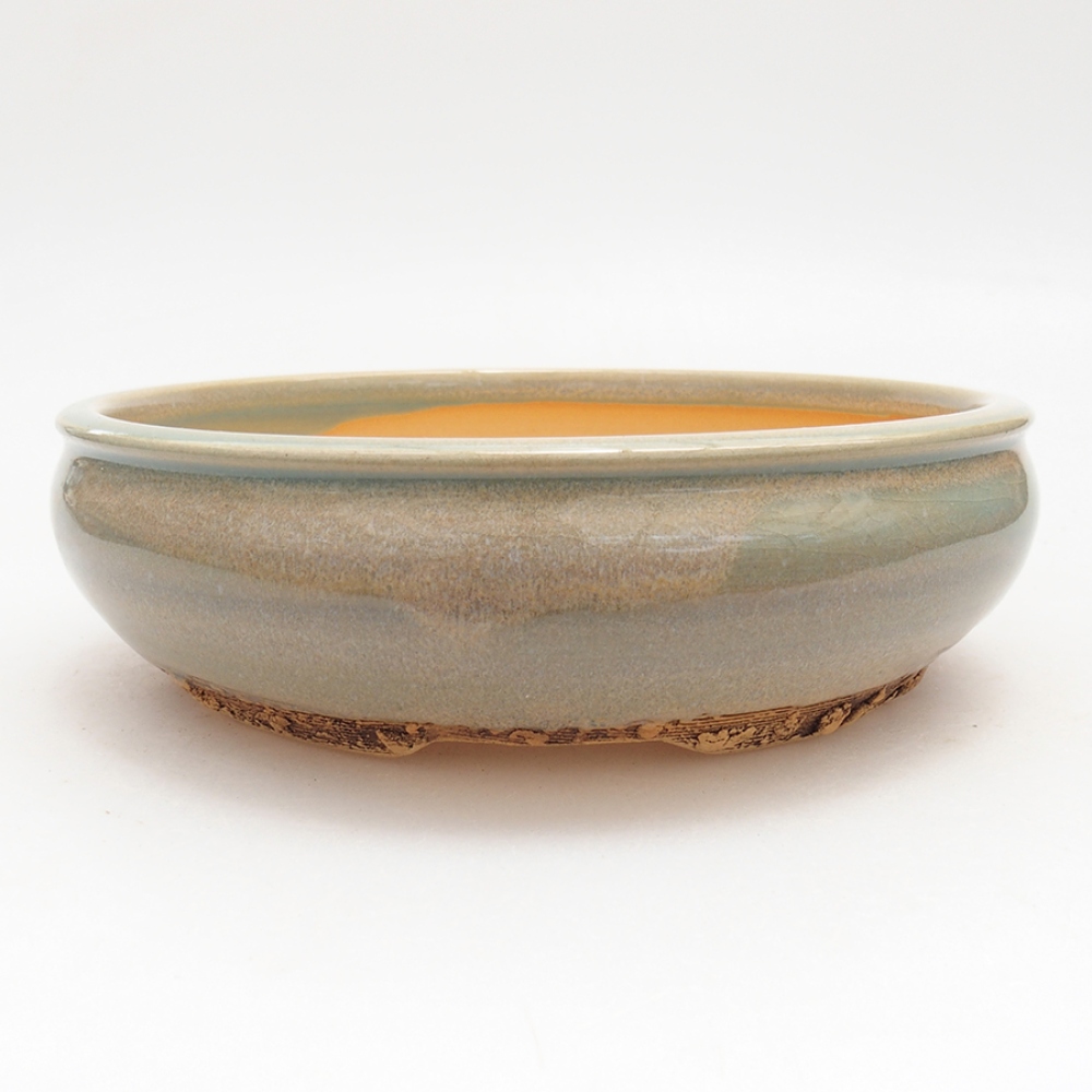 Bol à bonsaï en céramique 18 x 18 x 5,5 cm, vert