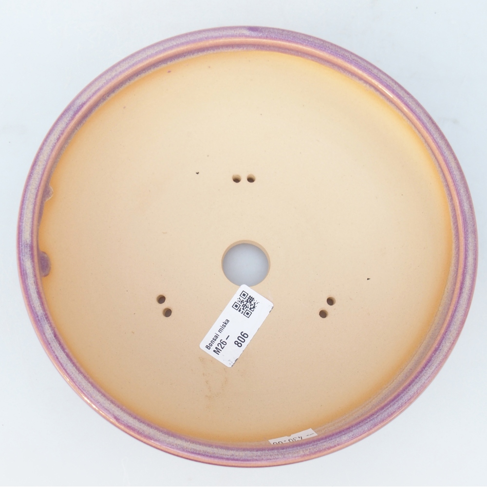 Bol à bonsaï en céramique 20,5 x 20,5 x 6,5 cm, couleur violet