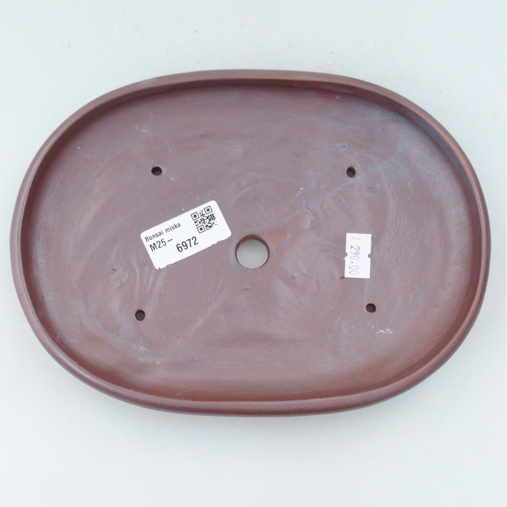 Bol à bonsaï en céramique 22,5 x 16,5 x 3 cm, couleur métal
