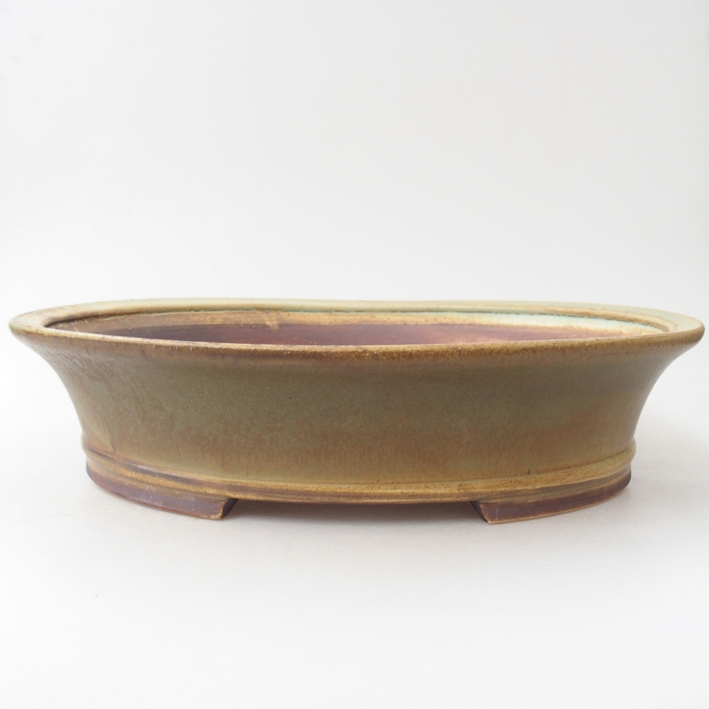 Bol à bonsaï en céramique 32 x 29 x 7,5 cm, vert