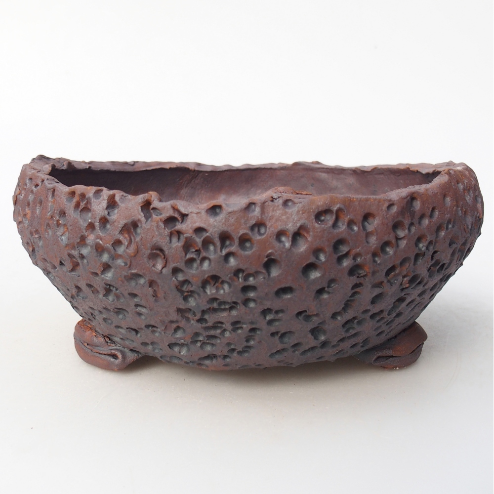 Bol à bonsaï en céramique 16,5 x 17,5 x 7 cm, couleur métal