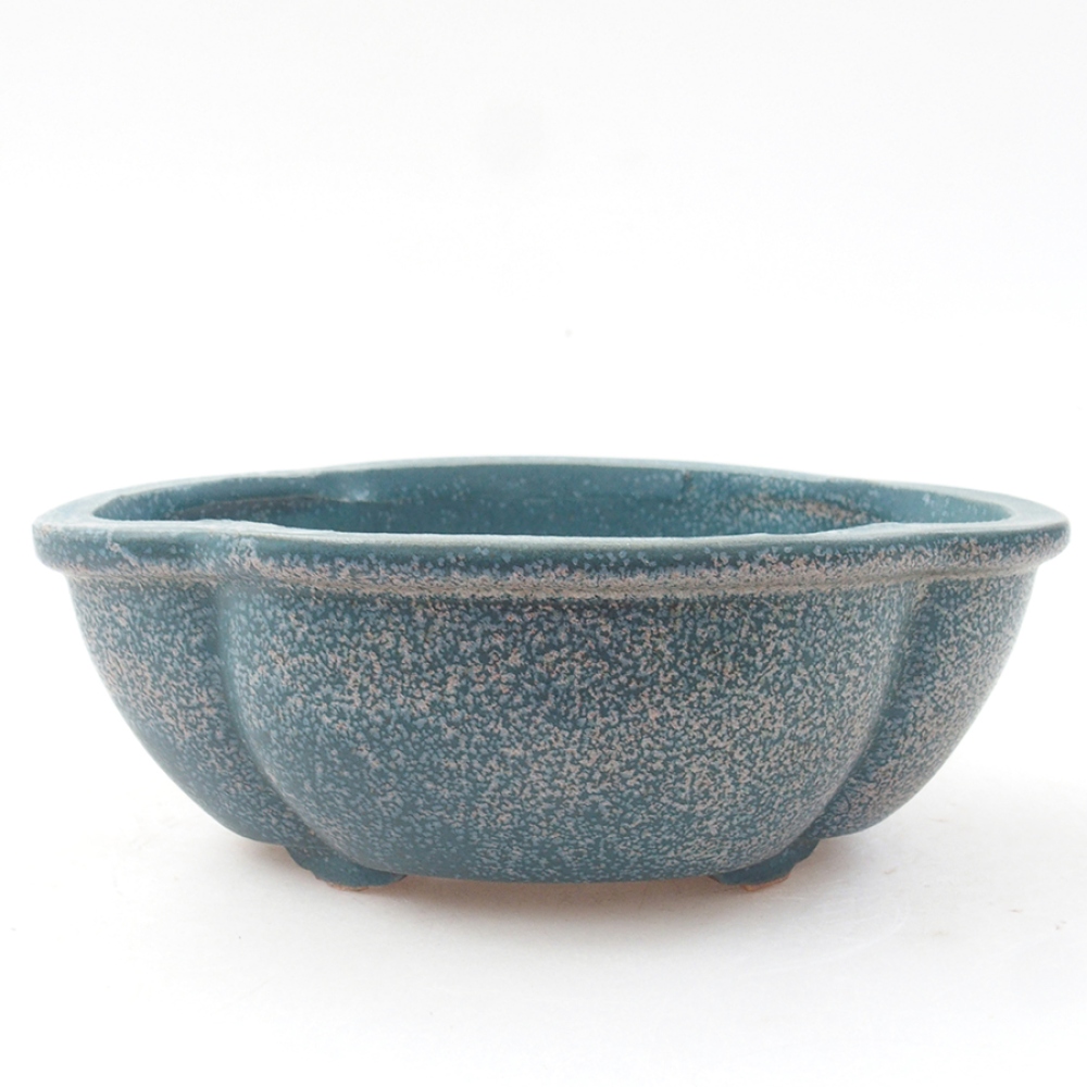 Bol à bonsaï en céramique 12,5 x 10 x 4,5 cm, couleur bleu