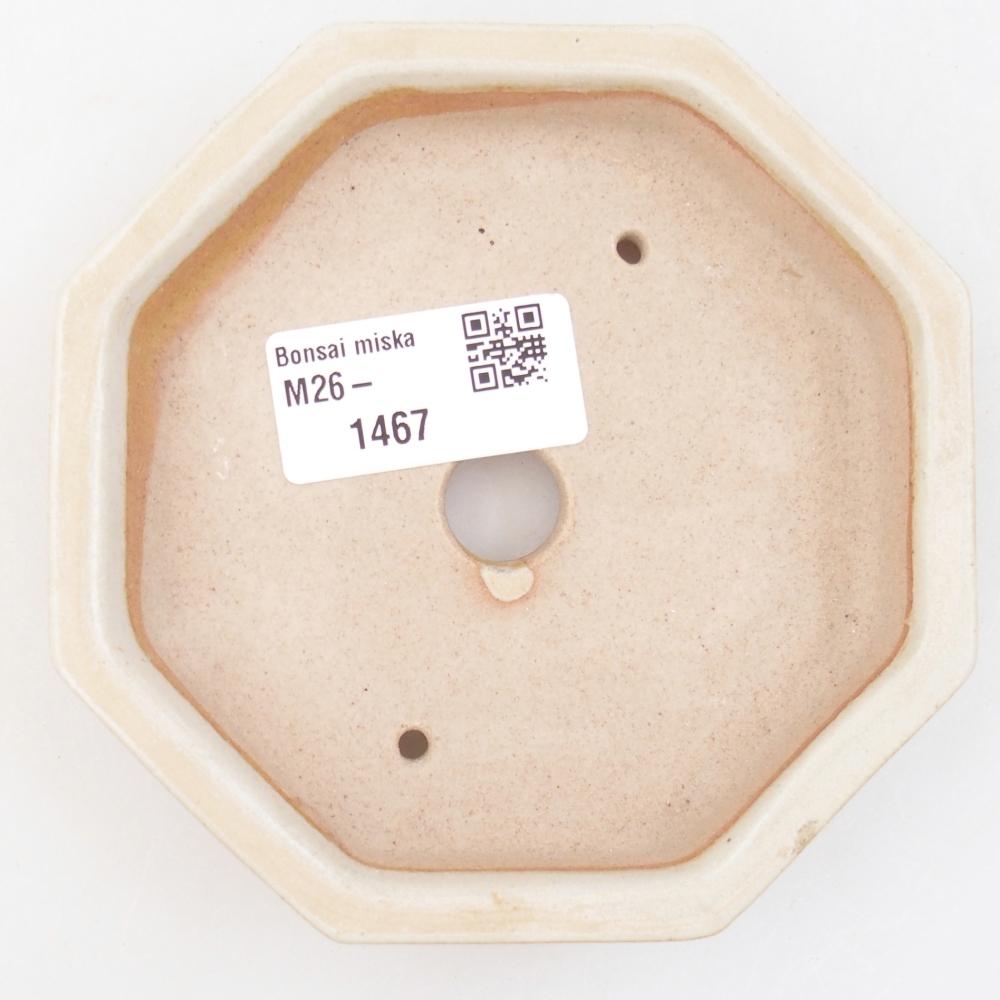 Bol à bonsaï en céramique 11,5 x 11,5 x 2 cm, couleur beige