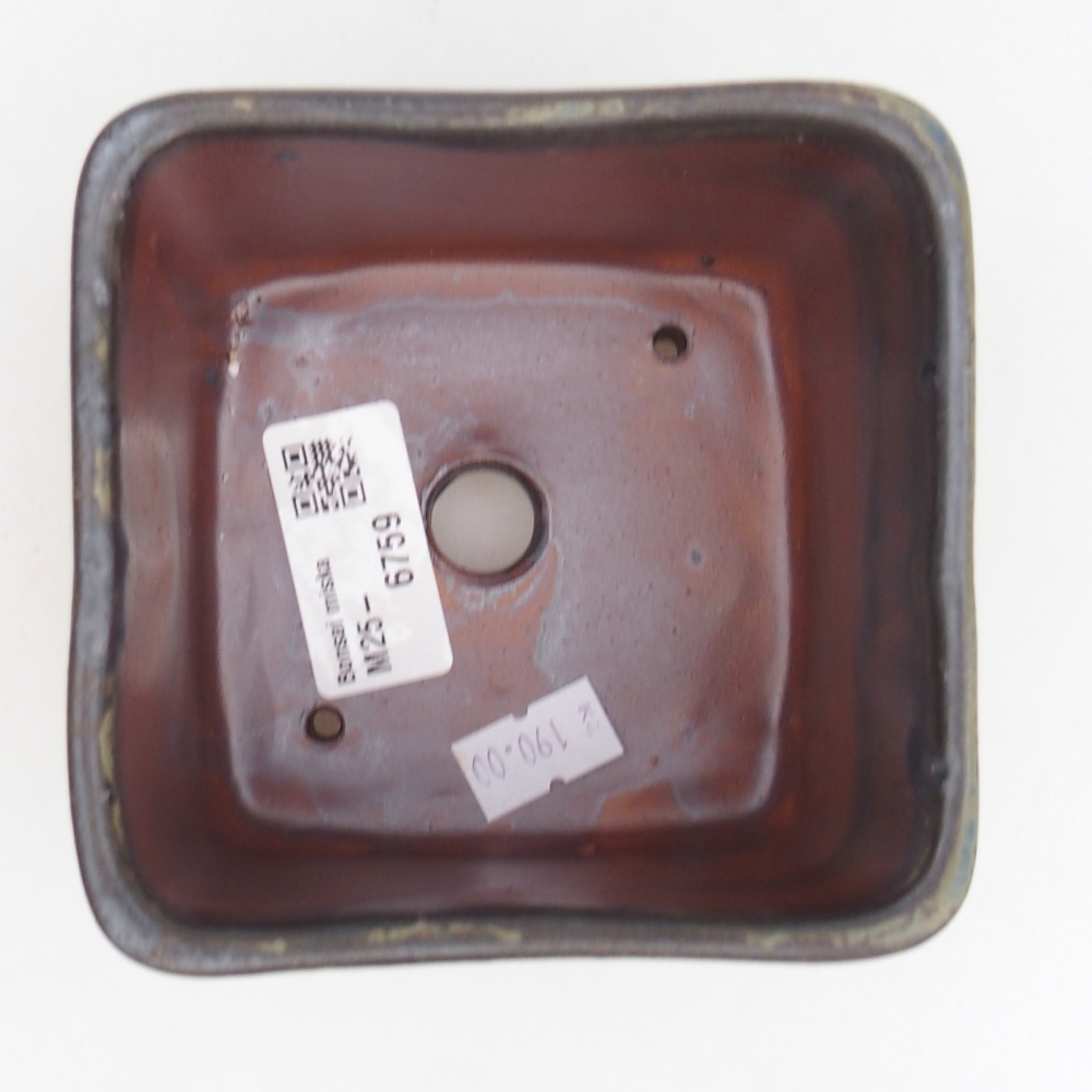 Bol à bonsaï en céramique 10 x 10 x 8,5 cm, brun