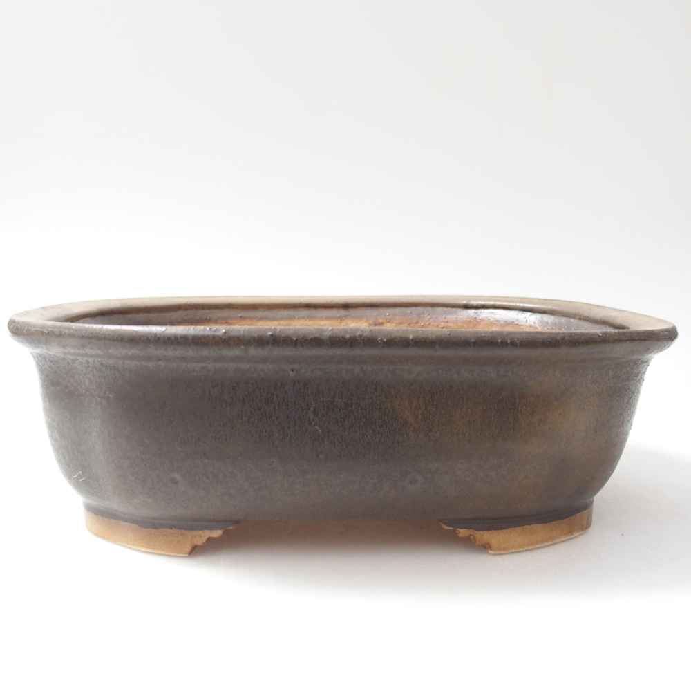 Bol à bonsaï en céramique 25 x 21 x 8 cm, brun