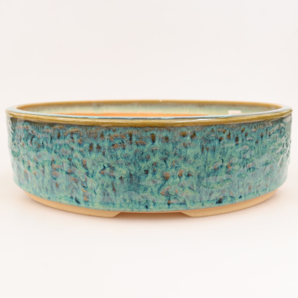Pot à bonsaï en céramique 31 x 31 x 8 cm, couleur bleue