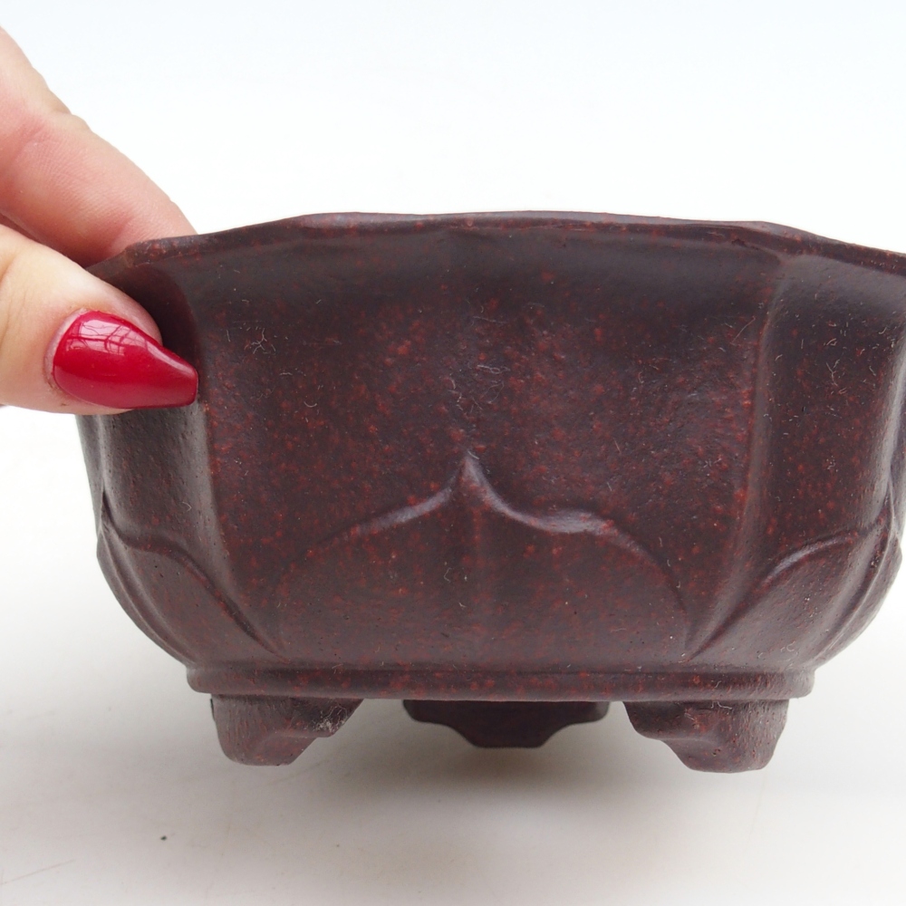 Bol à bonsaï en céramique 15 x 15 x 6,5 cm, brun