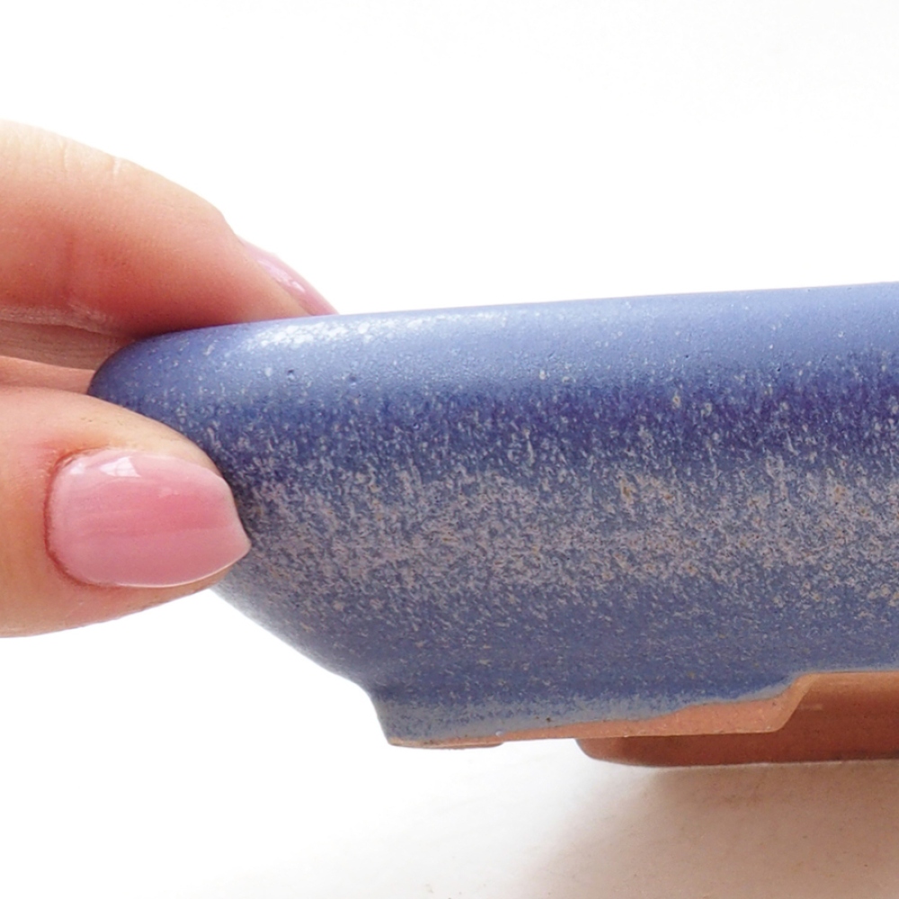 Bol à bonsaï en céramique 17 x 13,5 x 3,5 cm, couleur bleu