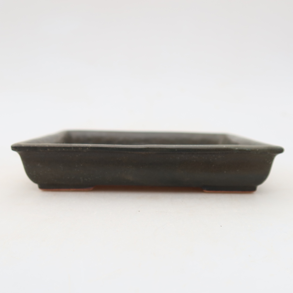 Pot à bonsaï en céramique 13 x 10,5 x 2,5 cm, couleur grise