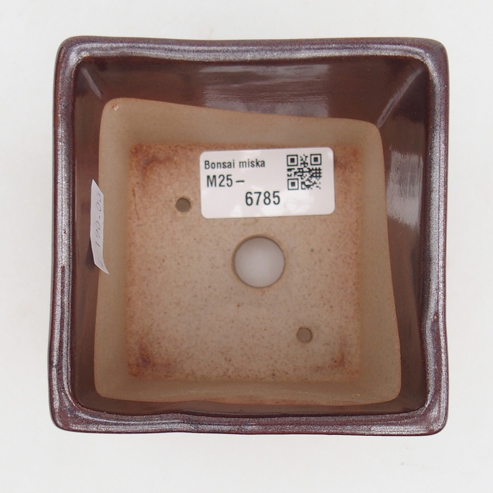 Bol à bonsaï en céramique 9 x 9 x 8,5 cm, couleur bordeaux
