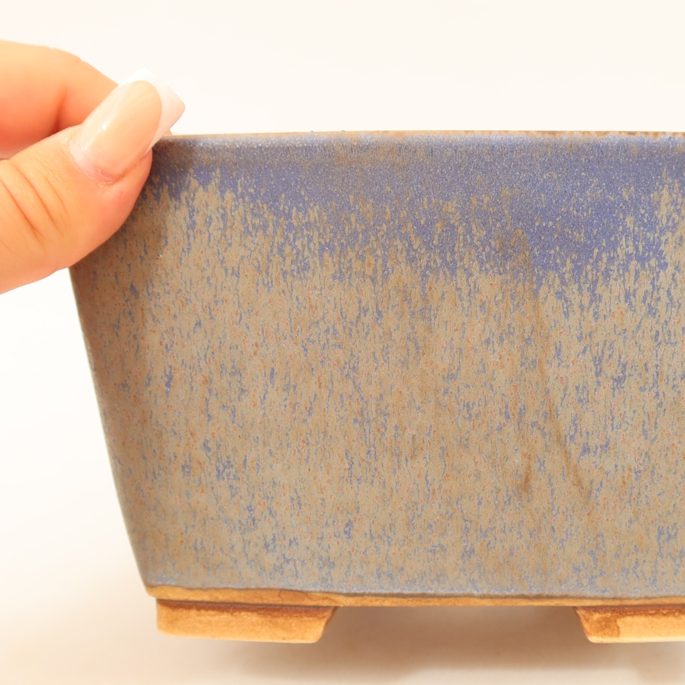 Bol à bonsaï en céramique 16 x 16 x 10 cm, couleur bleu