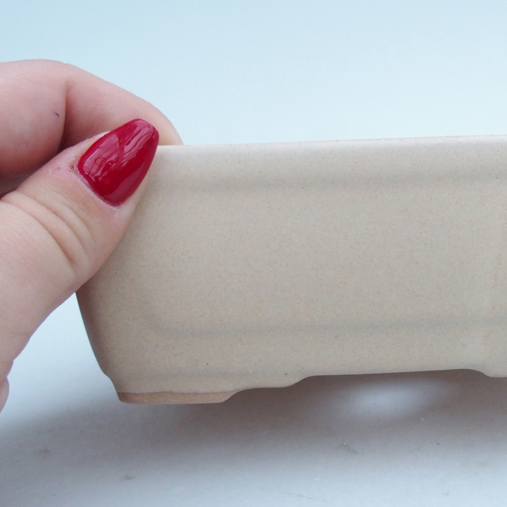 Bol à bonsaï en céramique 13 x 10 x 5 cm, couleur beige