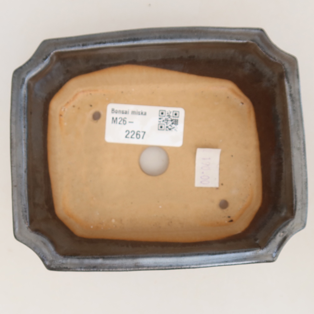 Pot à bonsaï en céramique 13,5 x 11 x 4 cm, couleur métallique