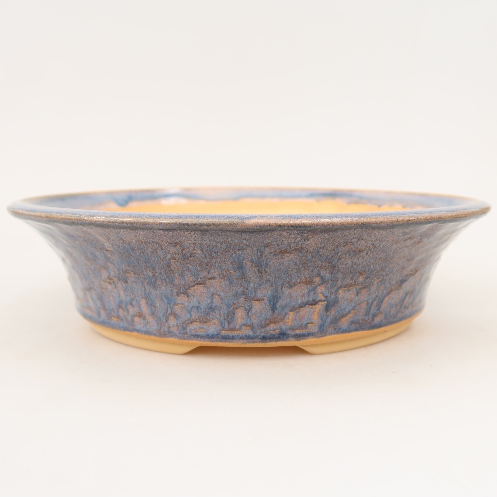Pot à bonsaï en céramique 27 x 27 x 7 cm, couleur bleue