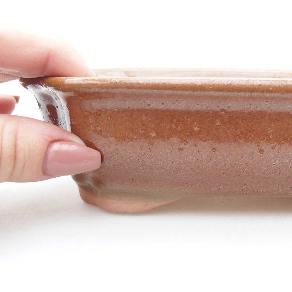 Bol à bonsaï en céramique 15,5 x 12 x 4,5 cm, brun